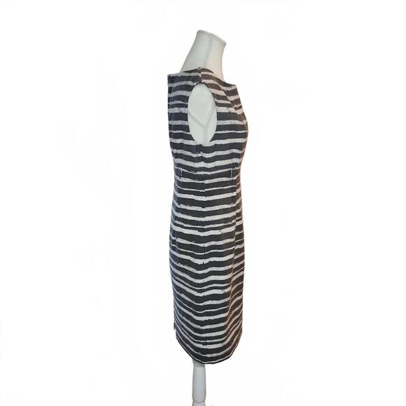 Ellen Tracy Women's Size 8 Black and White Striped Sheath Dress - Picture 2 of 10